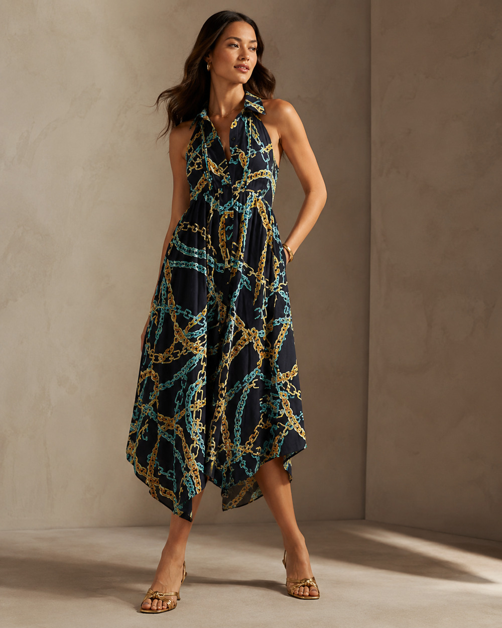 Anthropologie Hanky Pleated Hem Shirt Dress Small Old Money Preppy Quiet Luxury